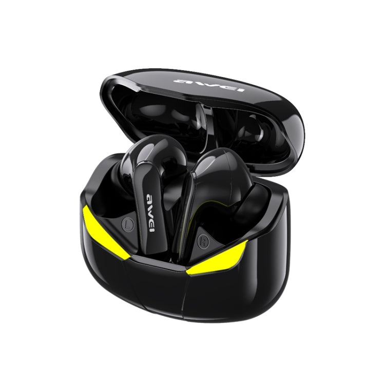 Tai nghe thể thao không dây awei T35 Bluetooth V5.0 TWS chế độ đôi chơi game chống nước IPX5 kèm hộp sạc