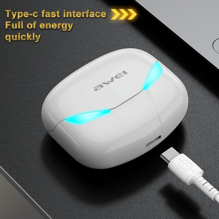 Tai nghe thể thao không dây awei T35 Bluetooth V5.0 TWS chế độ đôi chơi game chống nước IPX5 kèm hộp sạc