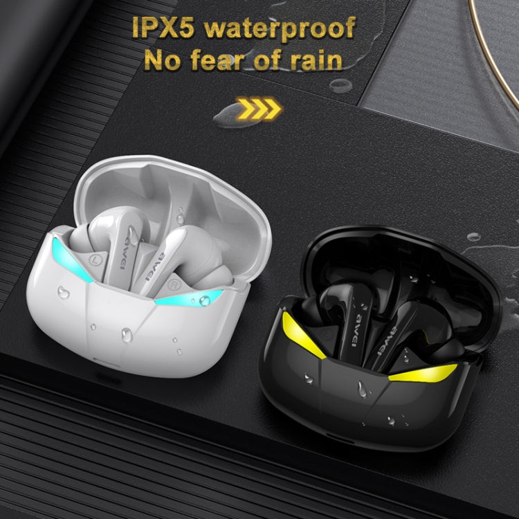 Tai nghe thể thao không dây awei T35 Bluetooth V5.0 TWS chế độ đôi chơi game chống nước IPX5 kèm hộp sạc