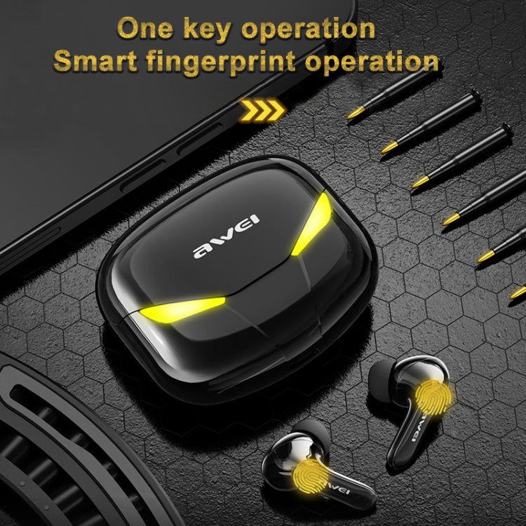 Tai nghe thể thao không dây awei T35 Bluetooth V5.0 TWS chế độ đôi chơi game chống nước IPX5 kèm hộp sạc
