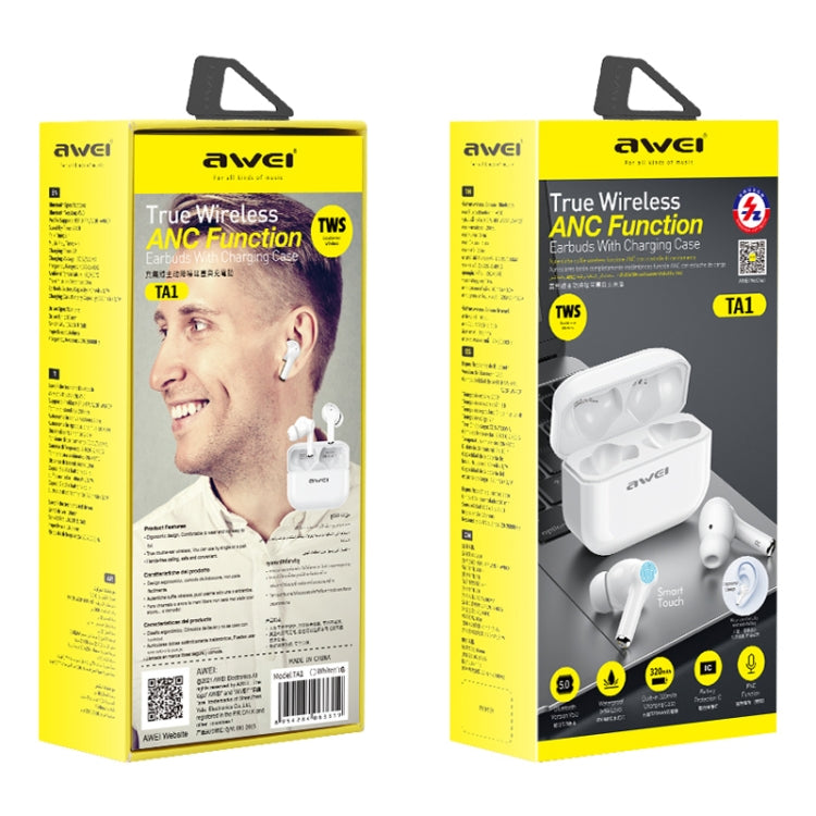 Tai nghe thể thao không dây awei TA1 Bluetooth V5.0 TWS chống ồn ANC chống nước IPX4 kèm hộp sạc