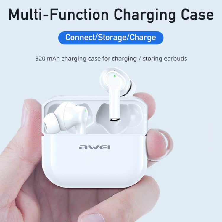 Tai nghe thể thao không dây awei TA1 Bluetooth V5.0 TWS chống ồn ANC chống nước IPX4 kèm hộp sạc