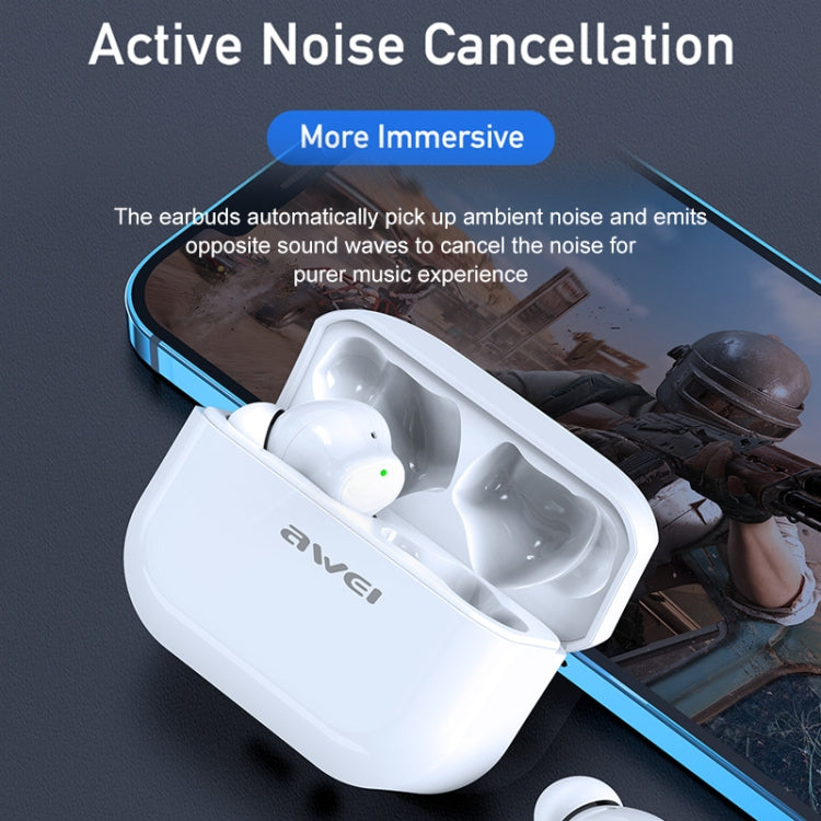 Tai nghe thể thao không dây awei TA1 Bluetooth V5.0 TWS chống ồn ANC chống nước IPX4 kèm hộp sạc