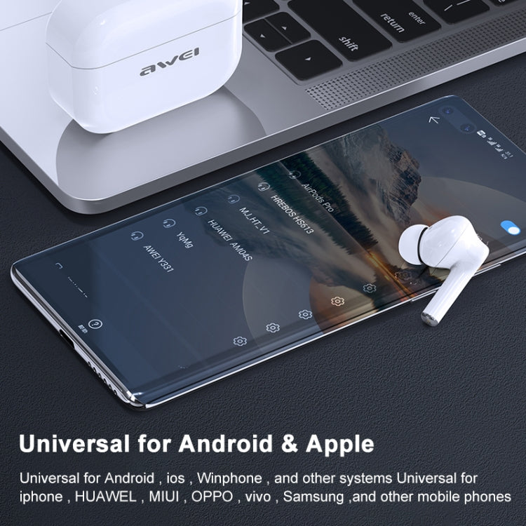Tai nghe thể thao không dây awei TA1 Bluetooth V5.0 TWS chống ồn ANC chống nước IPX4 kèm hộp sạc