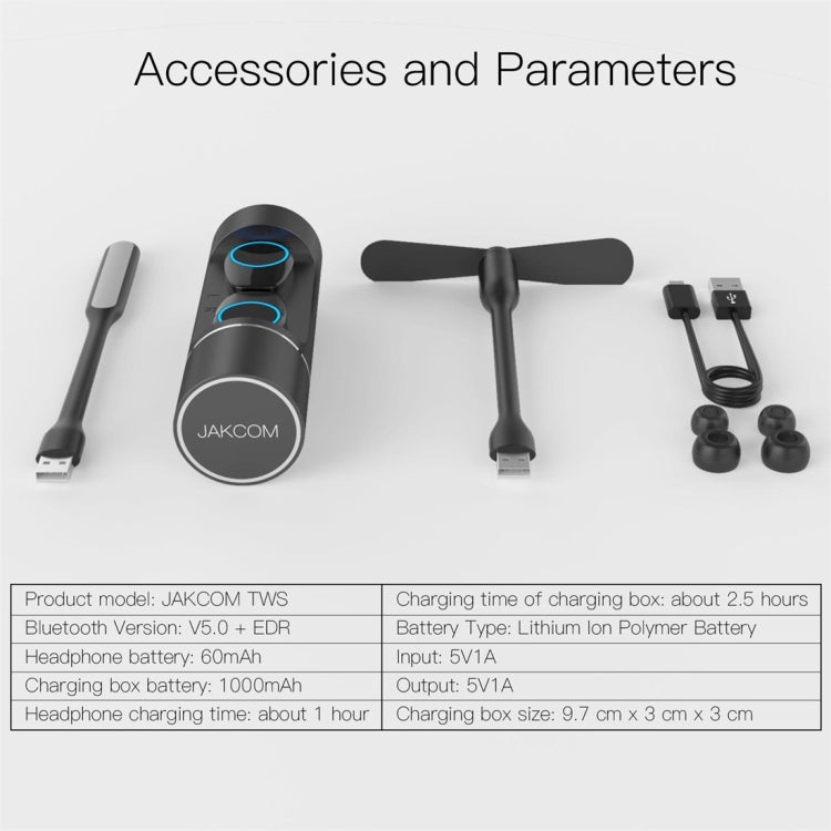 Tai nghe Bluetooth không dây đa chức năng chống nước JAKCOM TWS Bluetooth 5.0