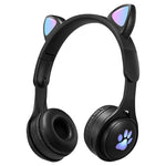 Tai nghe Bluetooth gập tai mèo phát sáng nhiều màu B30 với jack 3.5mm và khe cắm thẻ TF