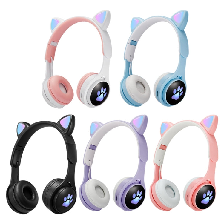 Tai nghe Bluetooth gập tai mèo phát sáng nhiều màu B30 với jack 3.5mm và khe cắm thẻ TF