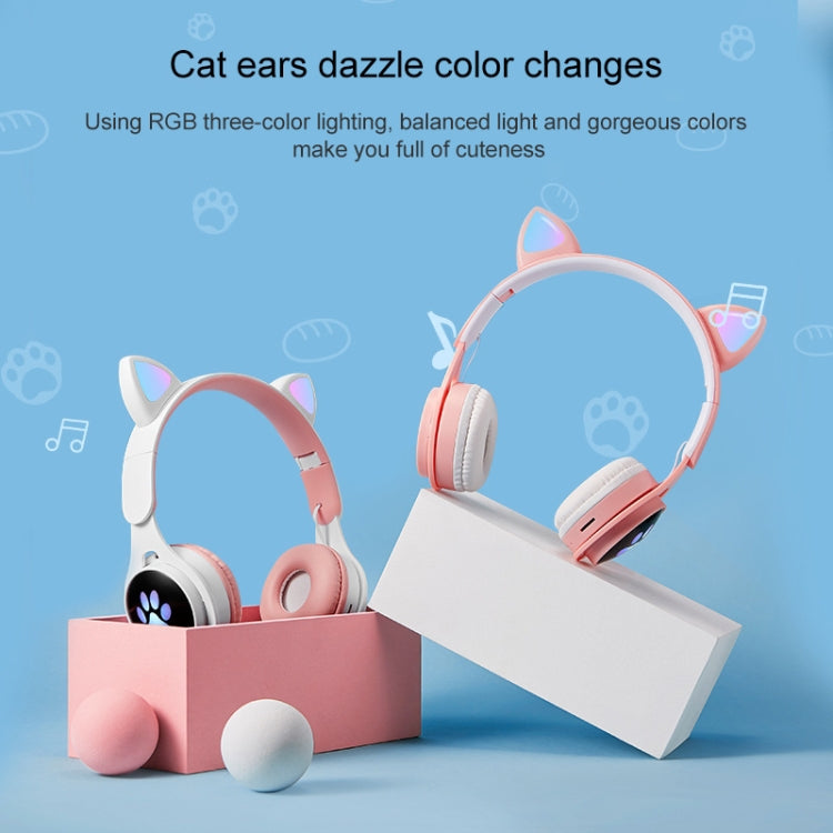 Tai nghe Bluetooth gập tai mèo phát sáng nhiều màu B30 với jack 3.5mm và khe cắm thẻ TF