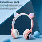 Tai nghe Bluetooth gập tai mèo phát sáng nhiều màu B30 với jack 3.5mm và khe cắm thẻ TF