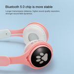 Tai nghe Bluetooth gập tai mèo phát sáng nhiều màu B30 với jack 3.5mm và khe cắm thẻ TF