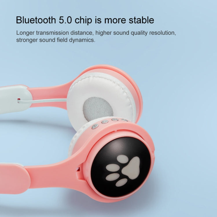 Tai nghe Bluetooth gập tai mèo phát sáng nhiều màu B30 với jack 3.5mm và khe cắm thẻ TF
