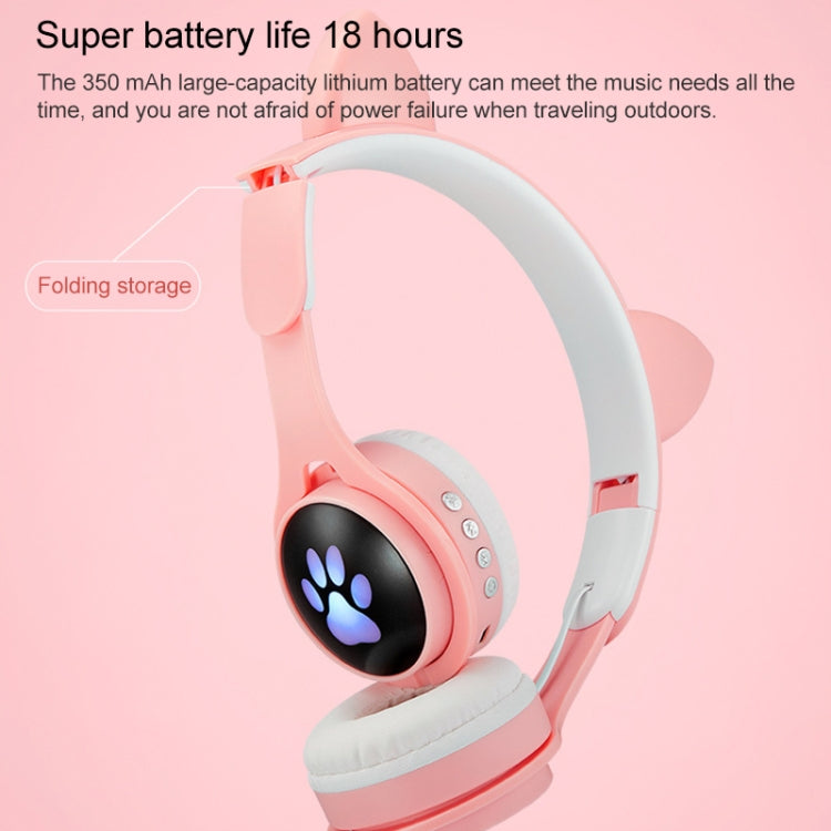 Tai nghe Bluetooth gập tai mèo phát sáng nhiều màu B30 với jack 3.5mm và khe cắm thẻ TF