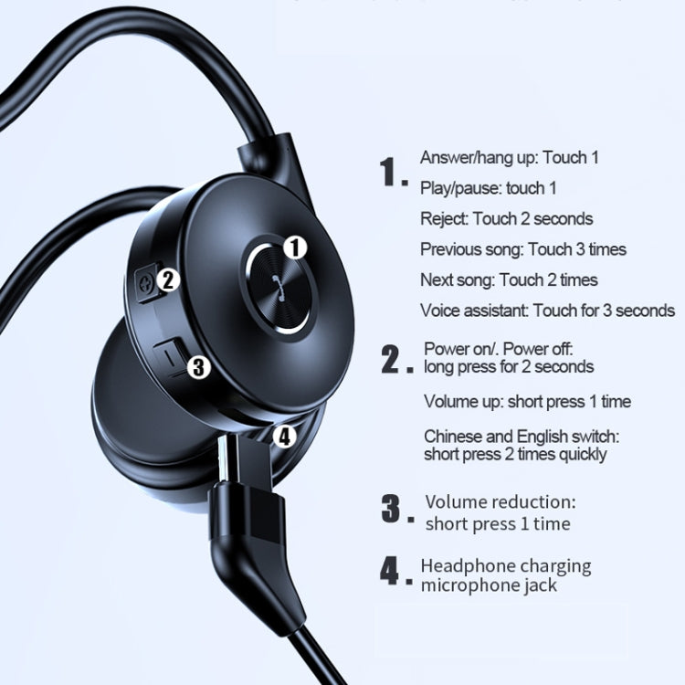 Tai nghe Bluetooth dẫn truyền xương gắn sau M-1 giảm tiếng ồn cảm ứng có micro tháo rời