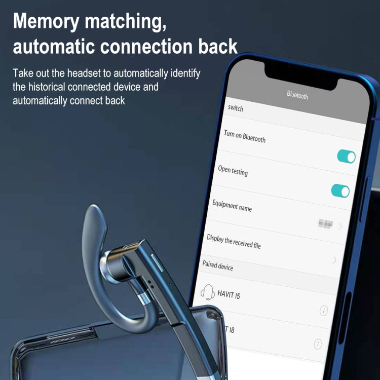 Tai nghe Bluetooth doanh nhân gọi giảm tiếng ồn móc tai xoay đơn giản YYK-525 không có hộp sạc, YYK-525