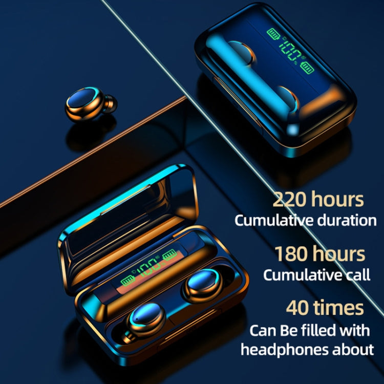 Tai nghe Bluetooth giảm tiếng ồn F9-5C có đèn LED + màn hình kỹ thuật số kèm dây đeo tay, F9-5C đèn LED có dây đeo màu đen, F9-5C đèn LED có dây đeo màu trắng