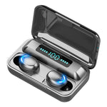 Tai nghe Bluetooth giảm tiếng ồn F9-5C với đèn thở bốn vạch + màn hình kỹ thuật số, F9-5C đèn bốn vạch màu đen, F9-5C đèn bốn vạch màu trắng