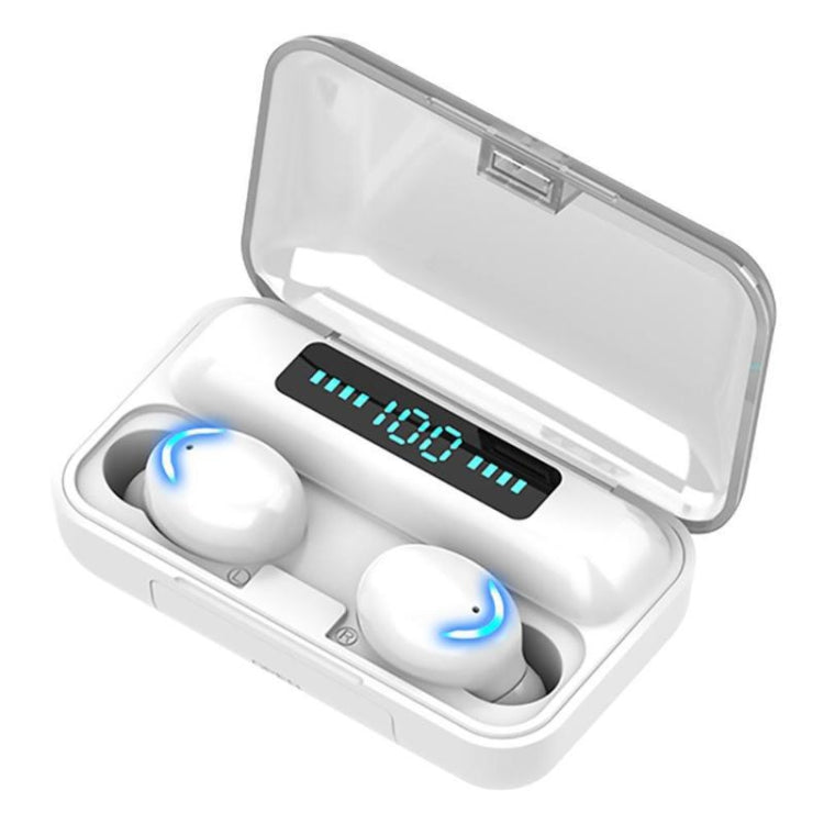 Tai nghe Bluetooth giảm tiếng ồn F9-5C với đèn thở bốn vạch + màn hình kỹ thuật số, F9-5C đèn bốn vạch màu đen, F9-5C đèn bốn vạch màu trắng