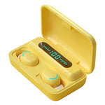 F9-5C Macaron Series Four-bar Breathing Light + Digital Display Noise Reduction Bluetooth Earphone, F9-5C Macaron Four-bar Light Dark Blue, F9-5C Macaron Four-bar Light Pink, F9-5C Macaron Four-bar Light Baby Blue, F9-5C Macaron Four-bar Light Yellow