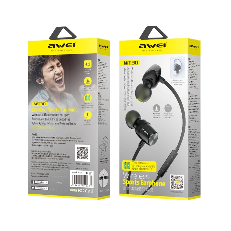 Tai nghe thể thao Bluetooth không dây chống nước awei WT30