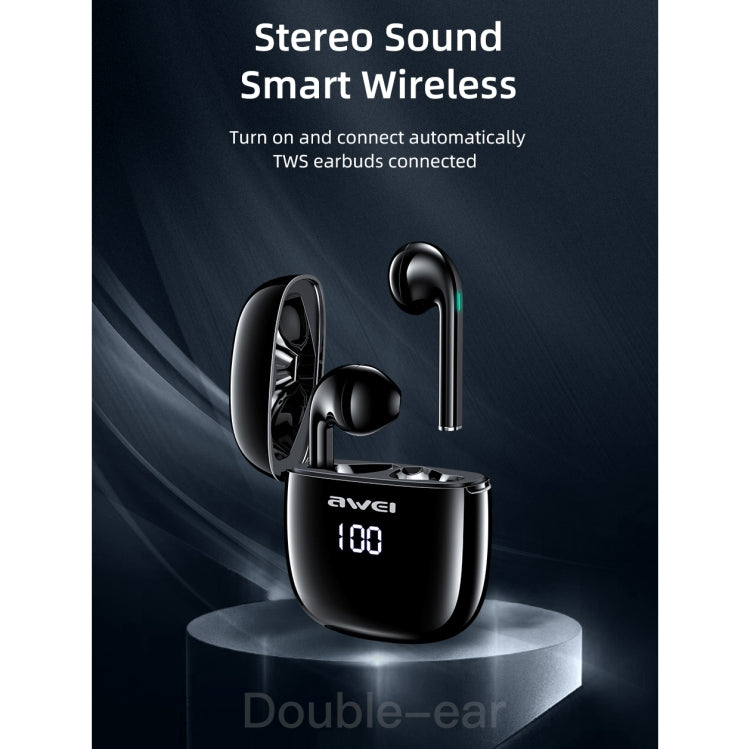 Tai nghe thể thao Bluetooth TWS V5.0 awei T28P có màn hình LED và hộp sạc