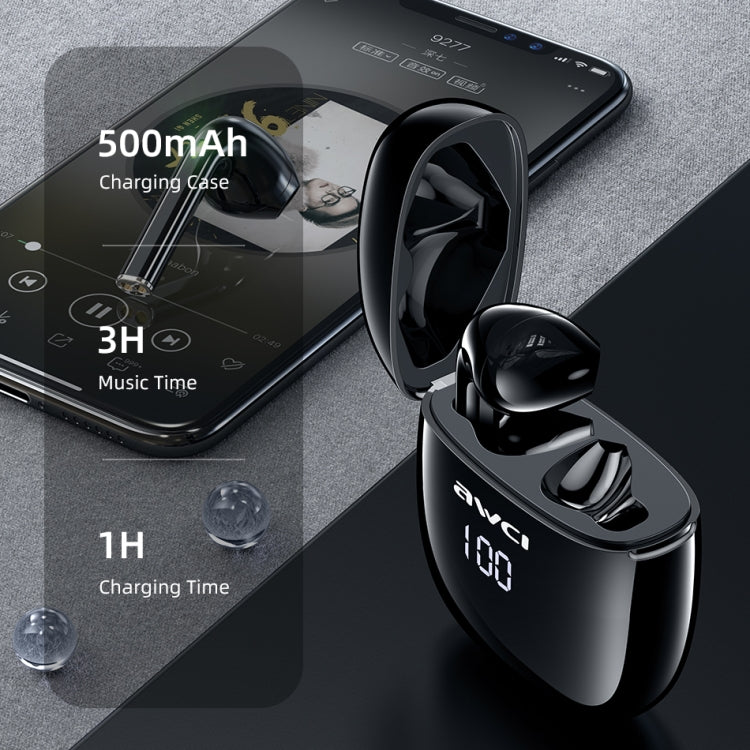 Tai nghe thể thao Bluetooth TWS V5.0 awei T28P có màn hình LED và hộp sạc