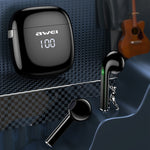 Tai nghe thể thao Bluetooth TWS V5.0 awei T28P có màn hình LED và hộp sạc