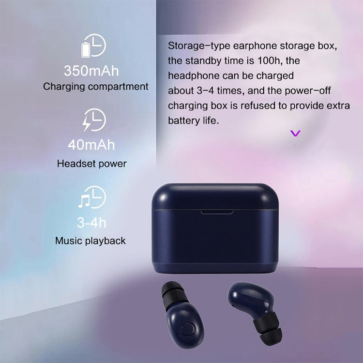 Tai nghe Bluetooth không dây chống nước IPX DT-4 Bluetooth 5.0 với hộp sạc nam châm 350mAh, hỗ trợ gọi điện, DT-4