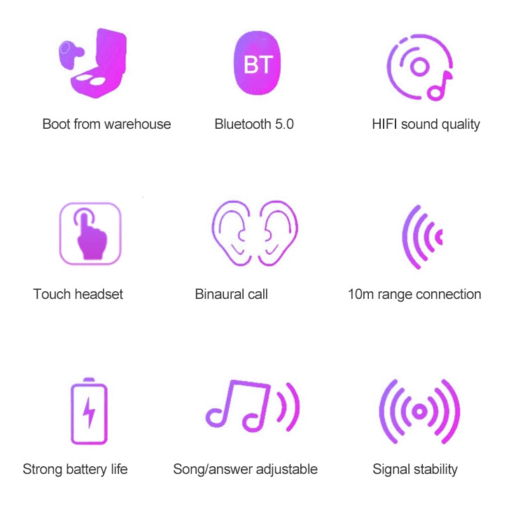 Tai nghe Bluetooth không dây hai bên Dt-18 với hộp sạc 2000mAh & cảm ứng & sạc hút nam châm thông minh
