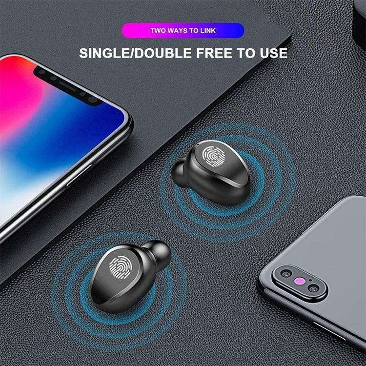 Tai nghe Bluetooth không dây điều khiển cảm ứng hai bên F9 TWS V5.0 với hộp sạc và màn hình kỹ thuật số, F9