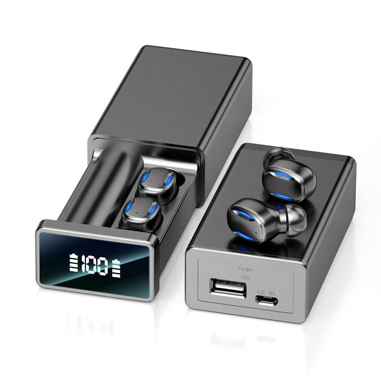Tai nghe Bluetooth màn hình kỹ thuật số kéo ra phiên bản tiếng Anh A22 kèm hộp sạc từ tính, hỗ trợ cảm ứng đèn & pin dự phòng, phiên bản tiếng Anh