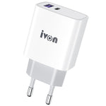 IVON AD52 18W USB-C / Type-C + USB Cổng Kép Sạc Nhanh PD