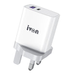 IVON AD52 18W USB-C / Type-C + USB Cổng Kép Sạc Nhanh PD
