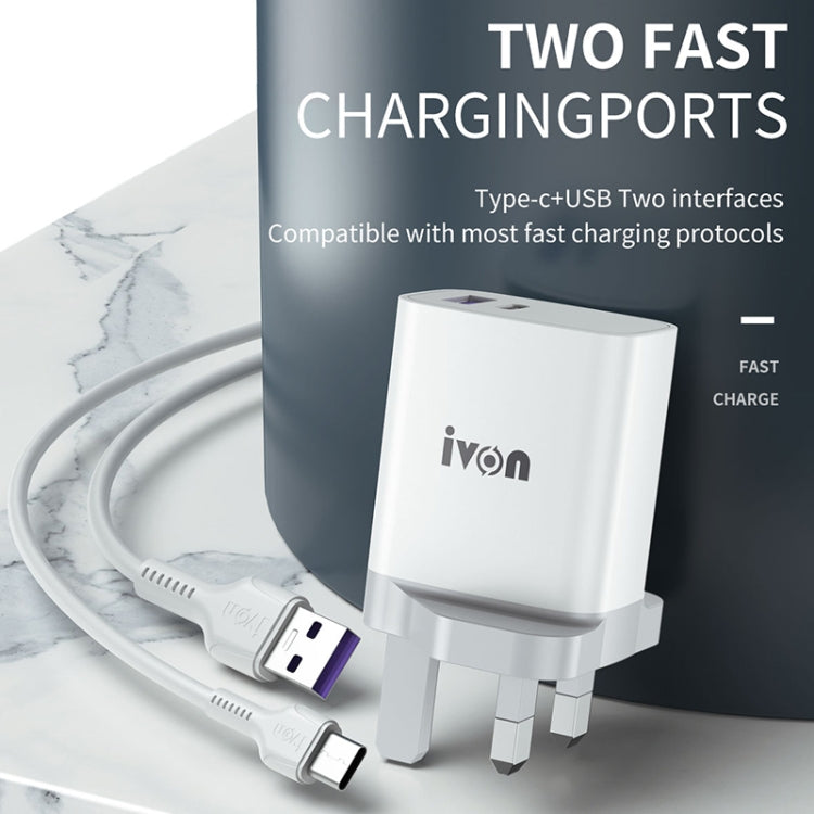 IVON AD52 18W USB-C / Type-C + USB Cổng Kép Sạc Nhanh PD