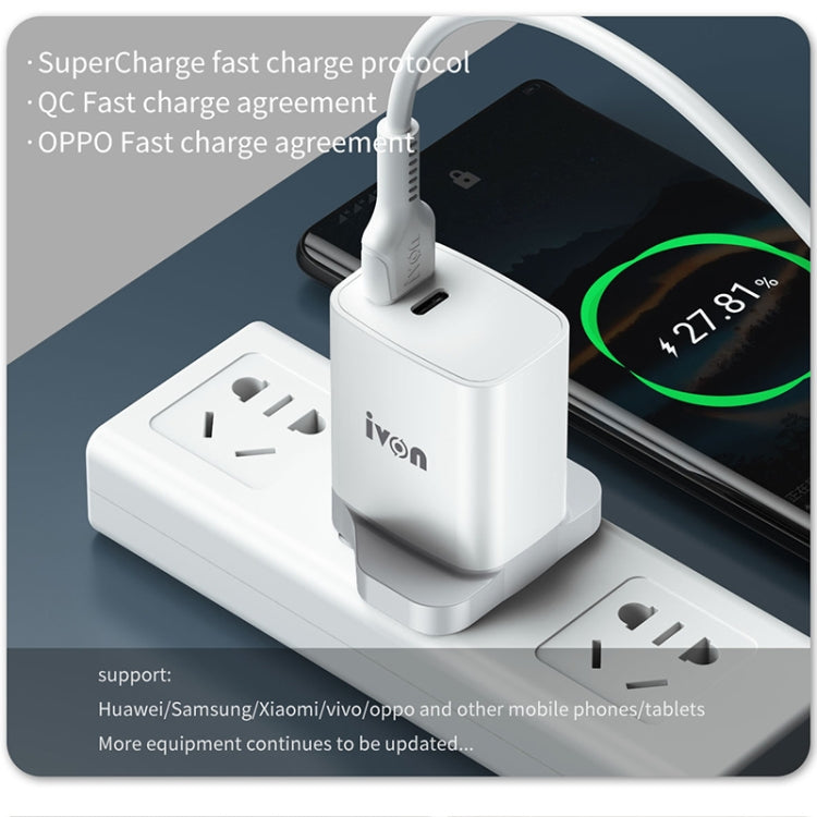 IVON AD52 18W USB-C / Type-C + USB Cổng Kép Sạc Nhanh PD