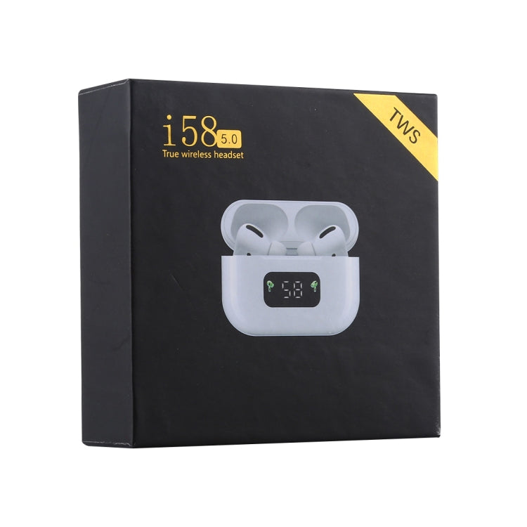 Tai nghe Bluetooth không dây cảm ứng i58 TWS Bluetooth 5.0 cho thiết bị hệ điều hành IOS, kèm hộp sạc hút nam châm & màn hình kỹ thuật số thông minh, hỗ trợ Siri