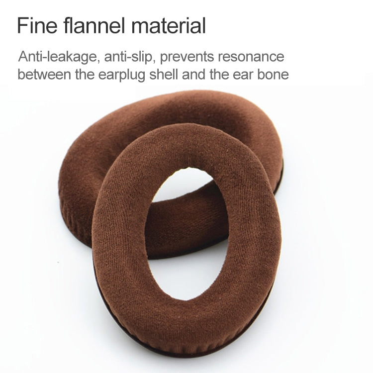 2 cái bọc đệm tai nghe vải flannel thay thế cho Sennheiser HD515 / HD555 / HD595 / HD598 / HD558 / PC360 kèm bông điều chỉnh âm, nhung đen, nhung nâu