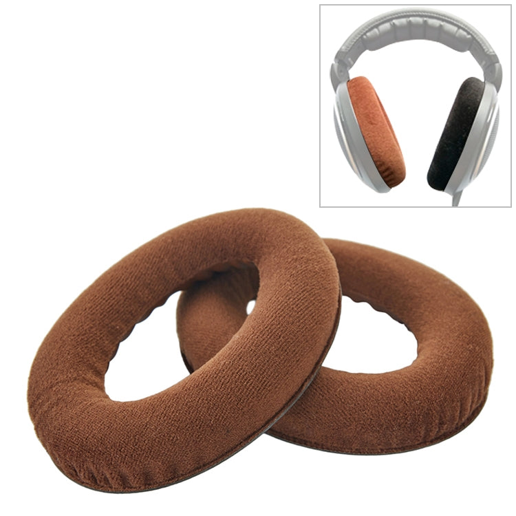 2 cái bọc đệm tai nghe vải flannel thay thế cho Sennheiser HD515 / HD555 / HD595 / HD598 / HD558 / PC360 kèm bông điều chỉnh âm, nhung đen, nhung nâu