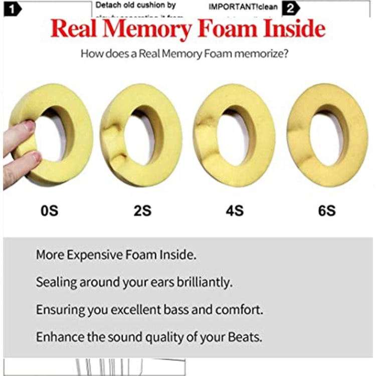 1 đôi áo bọc tai nghe mút xốp mềm cho Beats Solo 2.0, phiên bản có dây