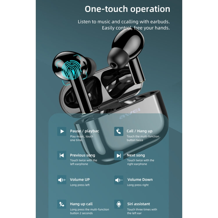 Tai nghe thể thao không dây thực sự awei T29 Bluetooth V5.0 TWS kèm hộp sạc