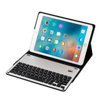 Bàn phím Bluetooth FT-1038B 3.0 có thể tháo rời hợp kim nhôm + bao da máy tính bảng vân da cừu cho iPad Air / Air 2 / iPad Pro 9.7 inch, có chống nước / điều chỉnh góc ba cấp / nam châm / chức năng ngủ, FT-1038B