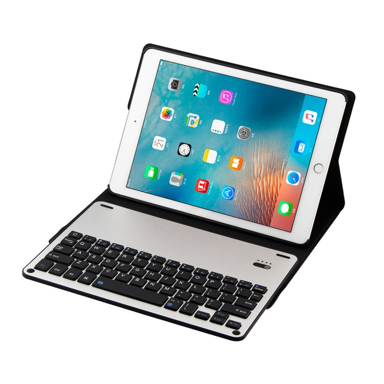 Bàn phím Bluetooth FT-1038B 3.0 có thể tháo rời hợp kim nhôm + bao da máy tính bảng vân da cừu cho iPad Air / Air 2 / iPad Pro 9.7 inch, có chống nước / điều chỉnh góc ba cấp / nam châm / chức năng ngủ, FT-1038B