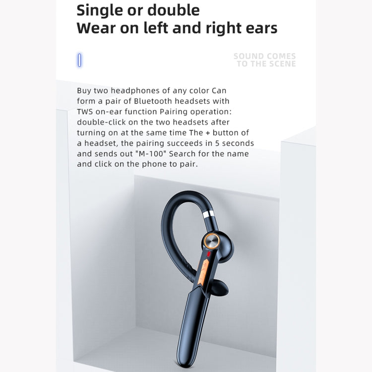 Tai Nghe Bluetooth Treo Tai ME-100 TWS Phiên Bản 5.0 Stereo Thật Quay Đa Năng Dành Cho Doanh Nhân