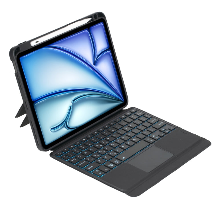 Vỏ bàn phím Bluetooth cảm ứng có đèn nền tháo rời xoay T11B-AS cho iPad Air 11 2024 / Air 5 / Air 4 10.9 / Pro 11 2022 2021 2020 2018, dành cho iPad Air 11 2025 / Air 11 2024 / Air 5 / Air 4 10.9 / Pro 11 2022 2021 2020 2018