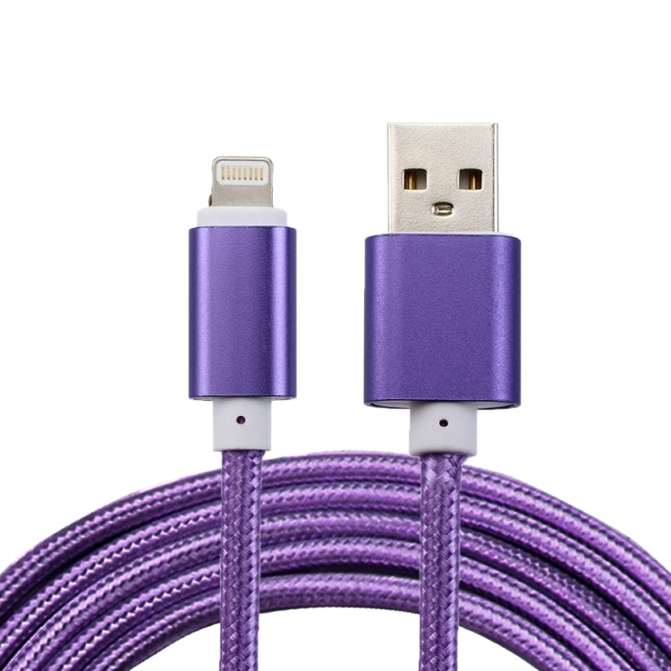 Cáp dữ liệu / sạc 2m đầu kim loại kiểu dệt 84 lõi 8 chân sang USB 2.0