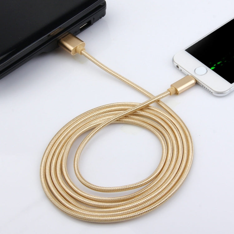 Cáp dữ liệu / sạc 2m đầu kim loại kiểu dệt 84 lõi 8 chân sang USB 2.0