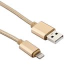 Cáp dữ liệu / sạc 1m đầu kim loại kiểu dệt 84 lõi 8 chân sang USB 2.0