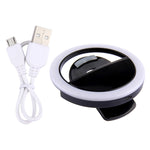 Đèn selfie làm đẹp có sạc cho iPhone, Galaxy, Huawei, Xiaomi, LG, HTC và các điện thoại thông minh khác, kẹp điều chỉnh & cáp USB