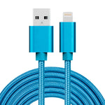 Cáp dữ liệu / sạc 3m đầu kim loại kiểu dệt 3A 8 chân sang USB, dài 3m 8 chân