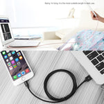 Cáp dữ liệu / sạc 3m đầu kim loại kiểu dệt 3A 8 chân sang USB, dài 3m 8 chân