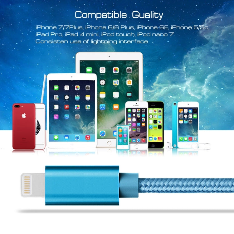 Cáp dữ liệu / sạc 3m đầu kim loại kiểu dệt 3A 8 chân sang USB, dài 3m 8 chân